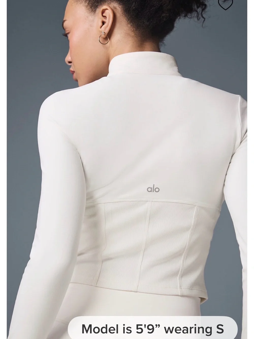 Alo Yoga Ivory Airbrush Corset Zip-Front Long Sleeve Women's Jacket